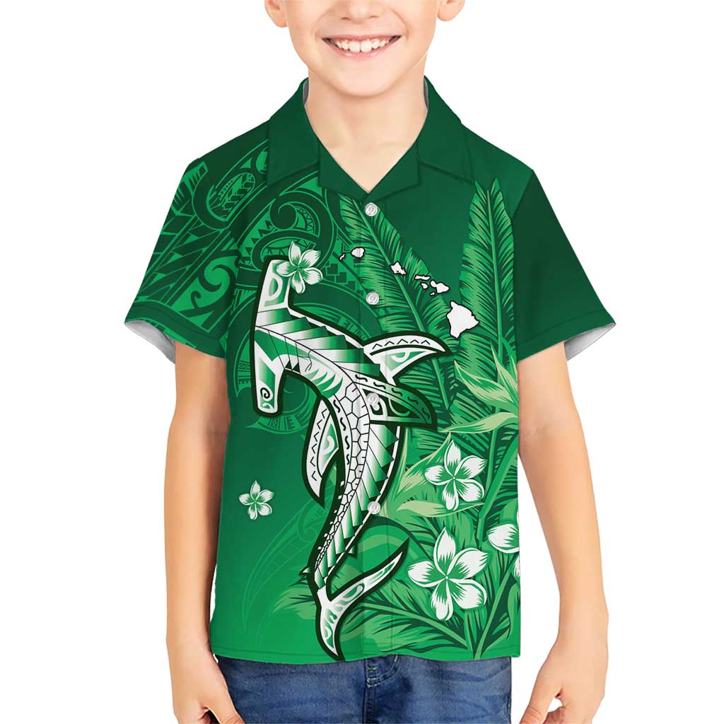 Personalized Hawaiian Maori Hammerhead Shark Family Matching Off Shoulder Short Dress and Hawaiian Shirt Omaomao Plumeria - Polynesian Pride