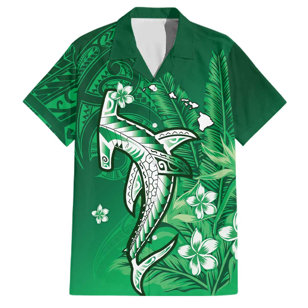 Personalized Hawaiian Maori Hammerhead Shark Family Matching Puletasi and Hawaiian Shirt Omaomao Plumeria