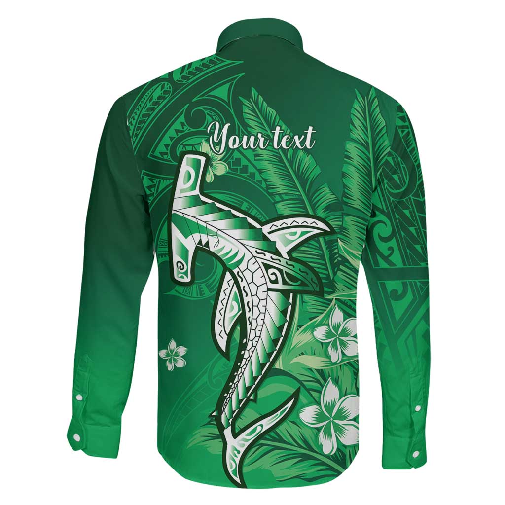 Personalized Hawaiian Maori Hammerhead Shark Family Matching Puletasi and Hawaiian Shirt Omaomao Plumeria
