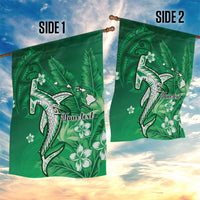 Personalized Hawaiian Maori Hammerhead Shark Garden Flag Omaomao Plumeria LT9 - Polynesian Pride