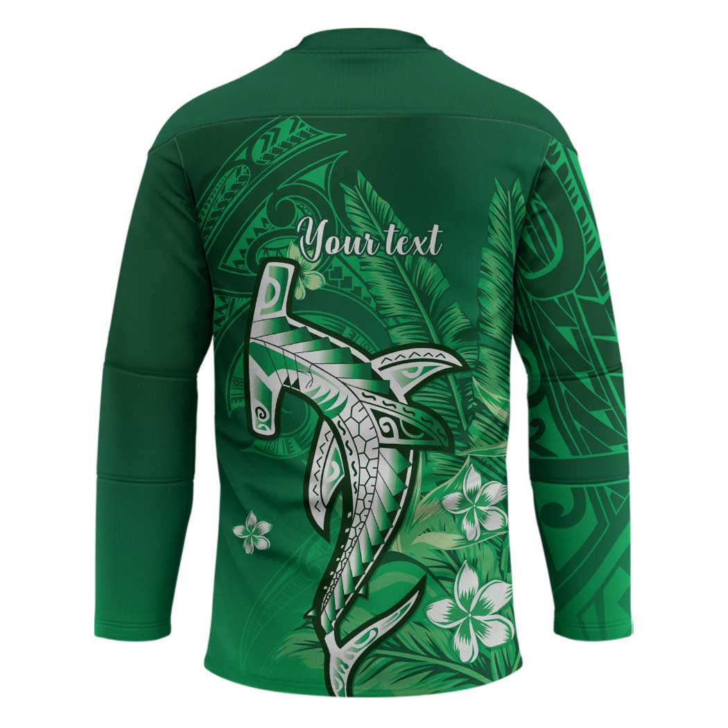 Personalized Hawaiian Maori Hammerhead Shark Hockey Jersey Omaomao Plumeria LT9 - Polynesian Pride