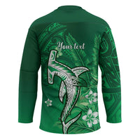 Personalized Hawaiian Maori Hammerhead Shark Hockey Jersey Omaomao Plumeria LT9 - Polynesian Pride