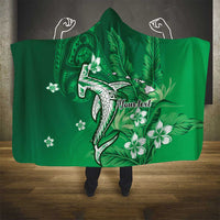 Personalized Hawaiian Maori Hammerhead Shark Hooded Blanket Omaomao Plumeria LT9 - Polynesian Pride