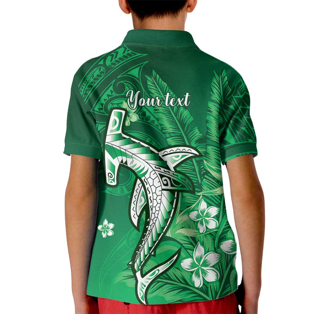 Personalized Hawaiian Maori Hammerhead Shark Kid Polo Shirt Omaomao Plumeria LT9 - Polynesian Pride