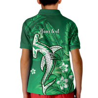 Personalized Hawaiian Maori Hammerhead Shark Kid Polo Shirt Omaomao Plumeria LT9 - Polynesian Pride