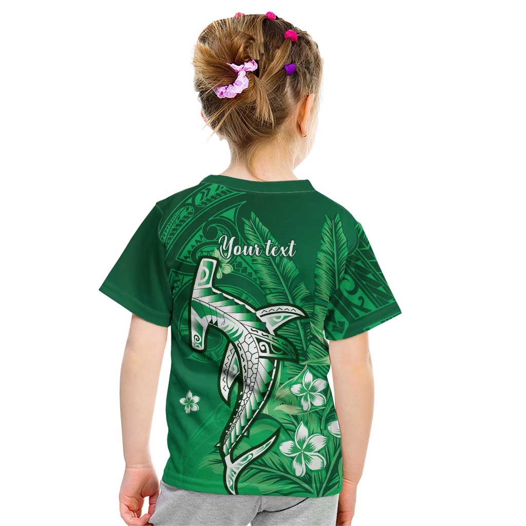 Personalized Hawaiian Maori Hammerhead Shark Kid T Shirt Omaomao Plumeria LT9 - Polynesian Pride