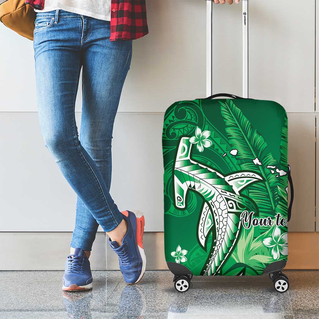 Personalized Hawaiian Maori Hammerhead Shark Luggage Cover Omaomao Plumeria LT9 - Polynesian Pride