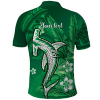 Personalized Hawaiian Maori Hammerhead Shark Polo Shirt Omaomao Plumeria - Polynesian Pride
