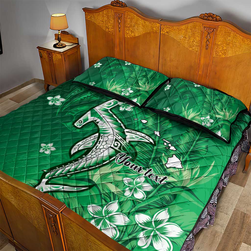 Personalized Hawaiian Maori Hammerhead Shark Quilt Bed Set Omaomao Plumeria LT9 - Polynesian Pride