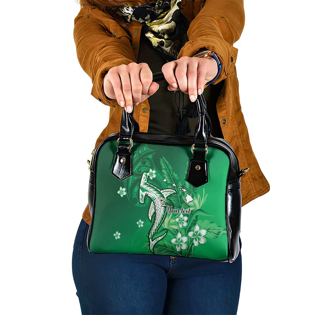 Personalized Hawaiian Maori Hammerhead Shark Shoulder Handbag Omaomao Plumeria LT9 One Size Green - Polynesian Pride