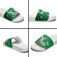 Personalized Hawaiian Maori Hammerhead Shark Slide Sandals Omaomao Plumeria - Polynesian Pride