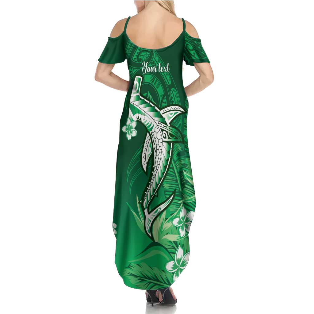 Personalized Hawaiian Maori Hammerhead Shark Summer Maxi Dress Omaomao Plumeria LT9 - Polynesian Pride