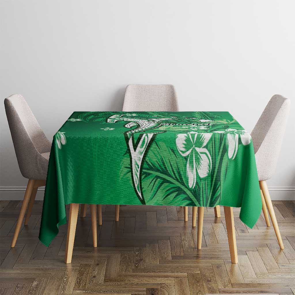 Personalized Hawaiian Maori Hammerhead Shark Tablecloth Omaomao Plumeria LT9 - Polynesian Pride