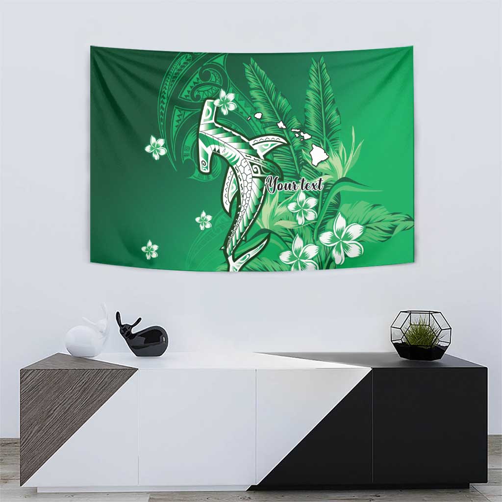Personalized Hawaiian Maori Hammerhead Shark Tapestry Omaomao Plumeria LT9 - Polynesian Pride