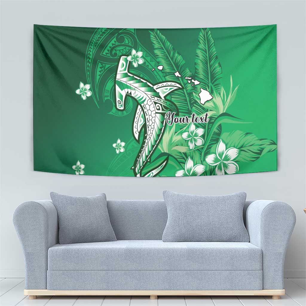 Personalized Hawaiian Maori Hammerhead Shark Tapestry Omaomao Plumeria LT9 - Polynesian Pride