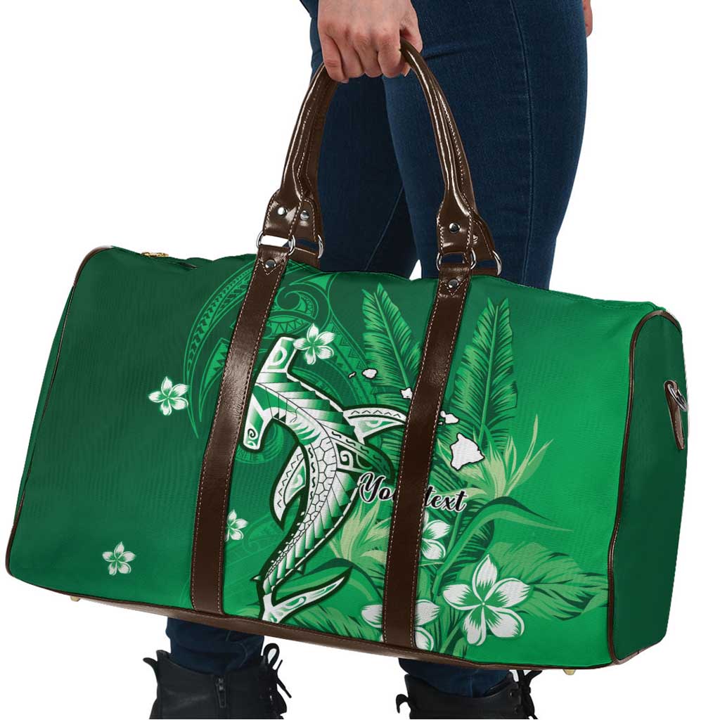 Personalized Hawaiian Maori Hammerhead Shark Travel Bag Omaomao Plumeria LT9 - Polynesian Pride