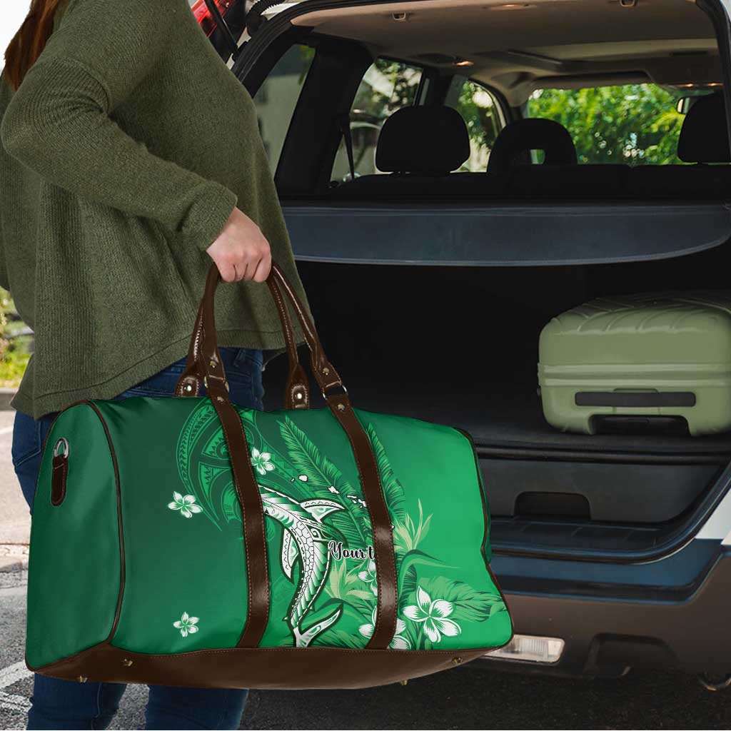 Personalized Hawaiian Maori Hammerhead Shark Travel Bag Omaomao Plumeria LT9 - Polynesian Pride