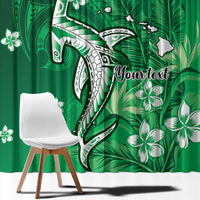 Personalized Hawaiian Maori Hammerhead Shark Window Curtain Omaomao Plumeria LT9 - Polynesian Pride