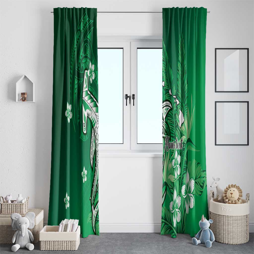 Personalized Hawaiian Maori Hammerhead Shark Window Curtain Omaomao Plumeria LT9 - Polynesian Pride