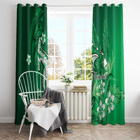 Personalized Hawaiian Maori Hammerhead Shark Window Curtain Omaomao Plumeria LT9 - Polynesian Pride