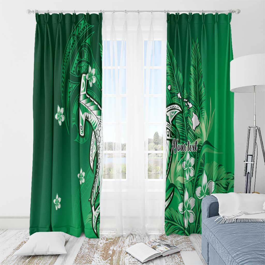 Personalized Hawaiian Maori Hammerhead Shark Window Curtain Omaomao Plumeria LT9 - Polynesian Pride