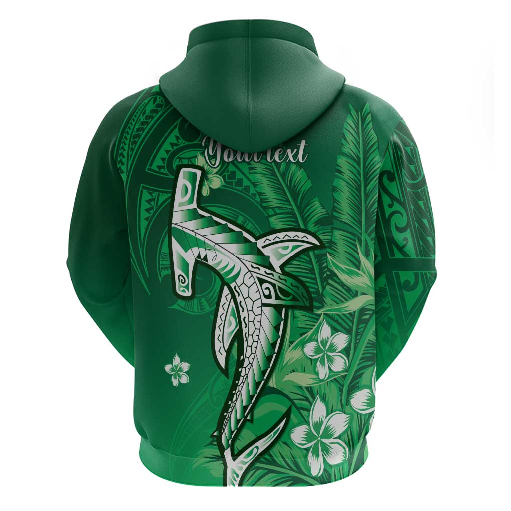 Personalized Hawaiian Maori Hammerhead Shark Zip Hoodie Omaomao Plumeria LT9 - Polynesian Pride
