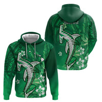 Personalized Hawaiian Maori Hammerhead Shark Zip Hoodie Omaomao Plumeria LT9 - Polynesian Pride