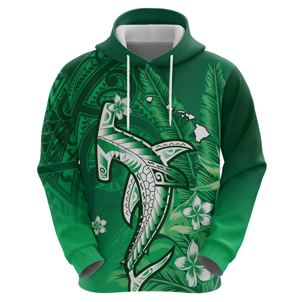 Personalized Hawaiian Maori Hammerhead Shark Zip Hoodie Omaomao Plumeria LT9 - Polynesian Pride