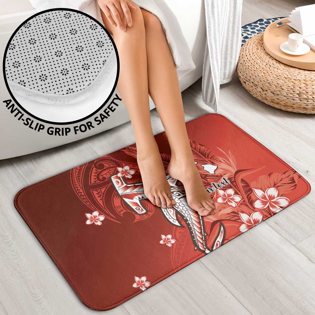 Personalized Hawaiian Maori Hammerhead Shark Bathroom Set Ulaula Plumeria LT9 - Polynesian Pride