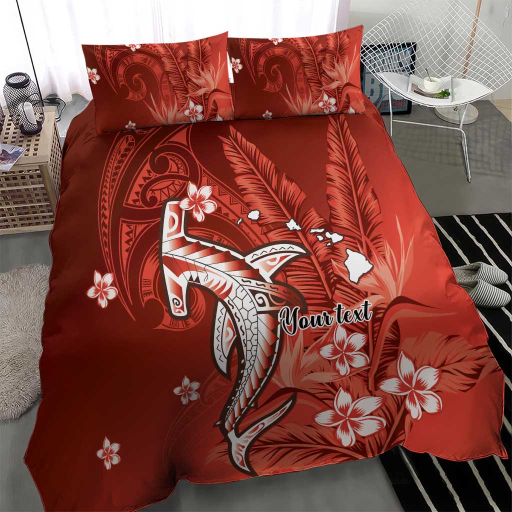 Personalized Hawaiian Maori Hammerhead Shark Bedding Set Ulaula Plumeria LT9 - Polynesian Pride