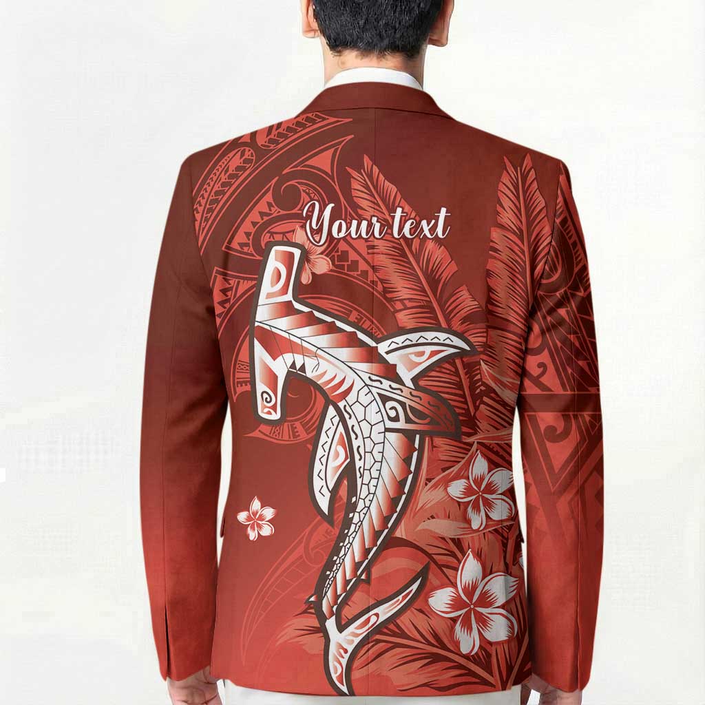 Personalized Hawaiian Maori Hammerhead Shark Blazer Ulaula Plumeria LT9 - Polynesian Pride