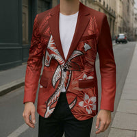 Personalized Hawaiian Maori Hammerhead Shark Blazer Ulaula Plumeria LT9 - Polynesian Pride