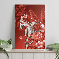 Personalized Hawaiian Maori Hammerhead Shark Canvas Wall Art Ulaula Plumeria LT9 - Polynesian Pride