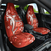 Personalized Hawaiian Maori Hammerhead Shark Car Seat Cover Ulaula Plumeria LT9 One Size Red - Polynesian Pride
