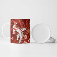 Personalized Hawaiian Maori Hammerhead Shark Ceramic Mug Ulaula Plumeria LT9 - Polynesian Pride