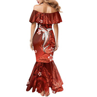 Personalized Hawaiian Maori Hammerhead Shark Family Matching Mermaid Dress and Hawaiian Shirt Ulaula Plumeria - Polynesian Pride