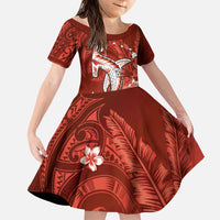 Personalized Hawaiian Maori Hammerhead Shark Family Matching Off Shoulder Short Dress and Hawaiian Shirt Ulaula Plumeria