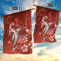 Personalized Hawaiian Maori Hammerhead Shark Garden Flag Ulaula Plumeria LT9 - Polynesian Pride