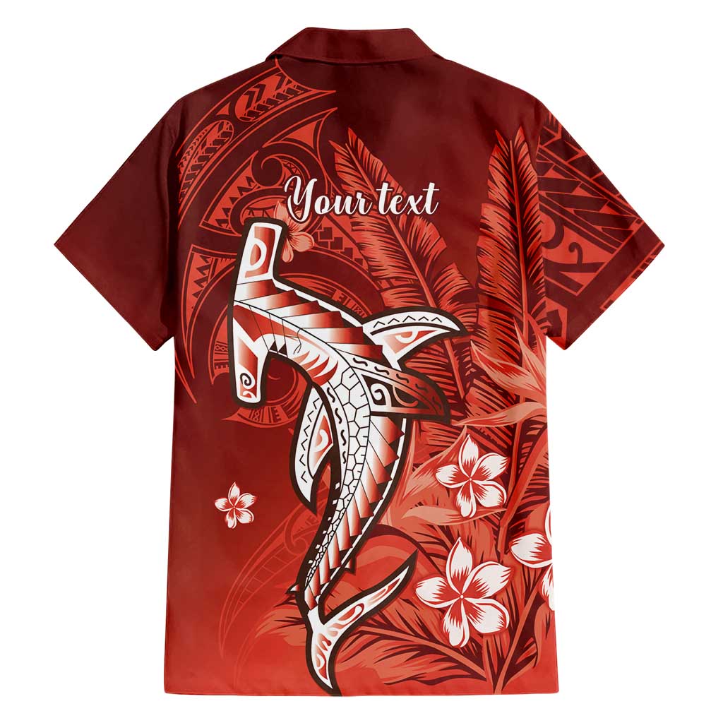 Personalized Hawaiian Maori Hammerhead Shark Hawaiian Shirt Ulaula Plumeria - Polynesian Pride