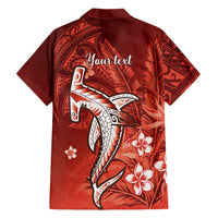 Personalized Hawaiian Maori Hammerhead Shark Hawaiian Shirt Ulaula Plumeria - Polynesian Pride