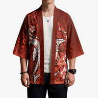 Personalized Hawaiian Maori Hammerhead Shark Kimono Ulaula Plumeria LT9 - Polynesian Pride