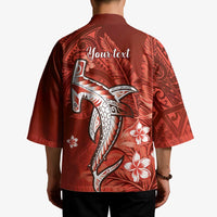 Personalized Hawaiian Maori Hammerhead Shark Kimono Ulaula Plumeria LT9 - Polynesian Pride