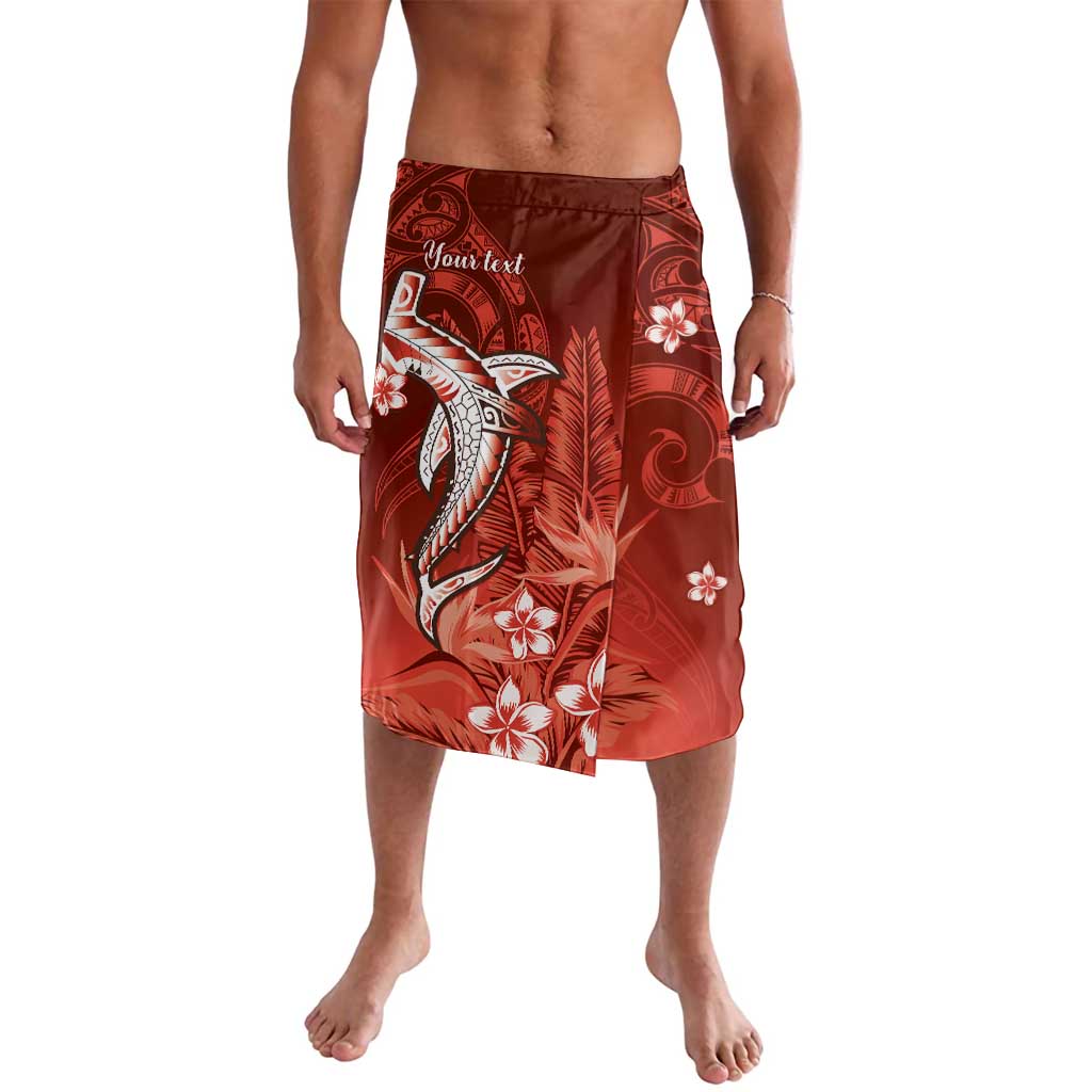 Personalized Hawaiian Maori Hammerhead Shark Lavalava Ulaula Plumeria LT9 Red - Polynesian Pride