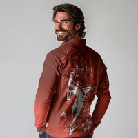 Personalized Hawaiian Maori Hammerhead Shark Long Sleeve Polo Shirt Ulaula Plumeria LT9 - Polynesian Pride
