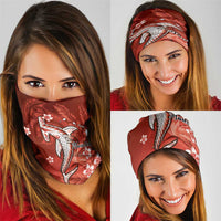 Personalized Hawaiian Maori Hammerhead Shark Neck Gaiter Ulaula Plumeria LT9 - Polynesian Pride