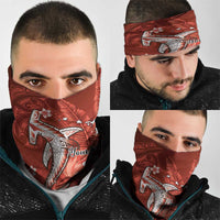Personalized Hawaiian Maori Hammerhead Shark Neck Gaiter Ulaula Plumeria LT9 - Polynesian Pride