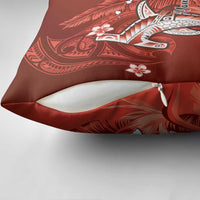 Personalized Hawaiian Maori Hammerhead Shark Pillow Cover Ulaula Plumeria - Polynesian Pride