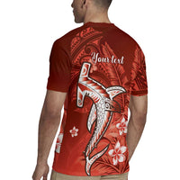 Personalized Hawaiian Maori Hammerhead Shark Rugby Jersey Ulaula Plumeria LT9 - Polynesian Pride