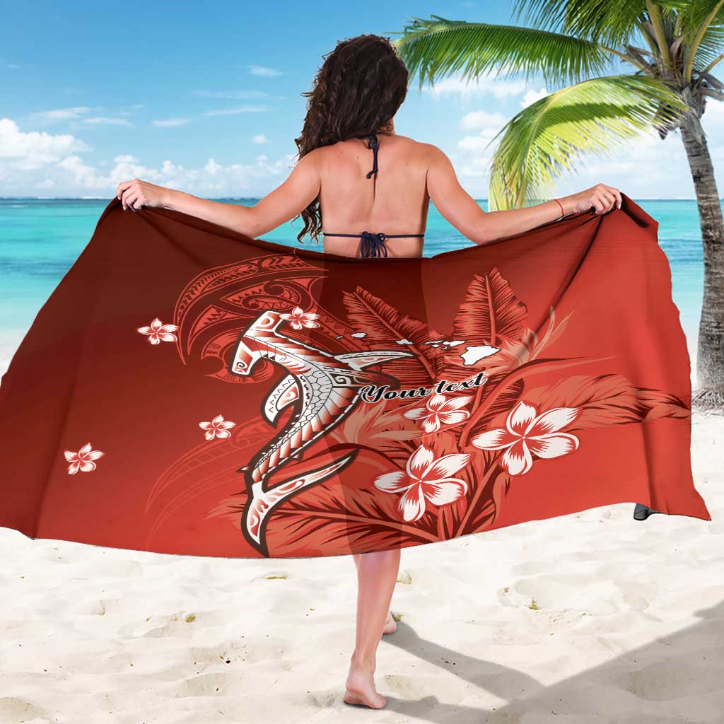 Personalized Hawaiian Maori Hammerhead Shark Sarong Ulaula Plumeria - Polynesian Pride