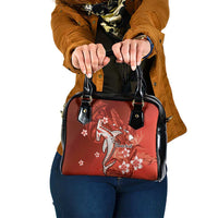 Personalized Hawaiian Maori Hammerhead Shark Shoulder Handbag Ulaula Plumeria LT9 One Size Red - Polynesian Pride